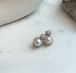 Elly’s 0.2ct Moissanite Akoya ocean pearls earrings: Extreme luster Mirrored, 7.3mm, 1x1.5cm, S925 silver cool earrings.