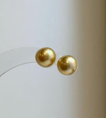 Elly’s 9.6mm Genius natural South sea deep gold ocean Pearls Earrings studs: Extreme luster, S925 silver minimalist earrings studs.