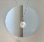 large white Edison Pearl sterling silver pendant