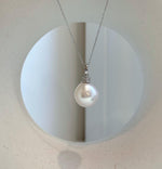 large white Edison Pearl sterling silver pendant