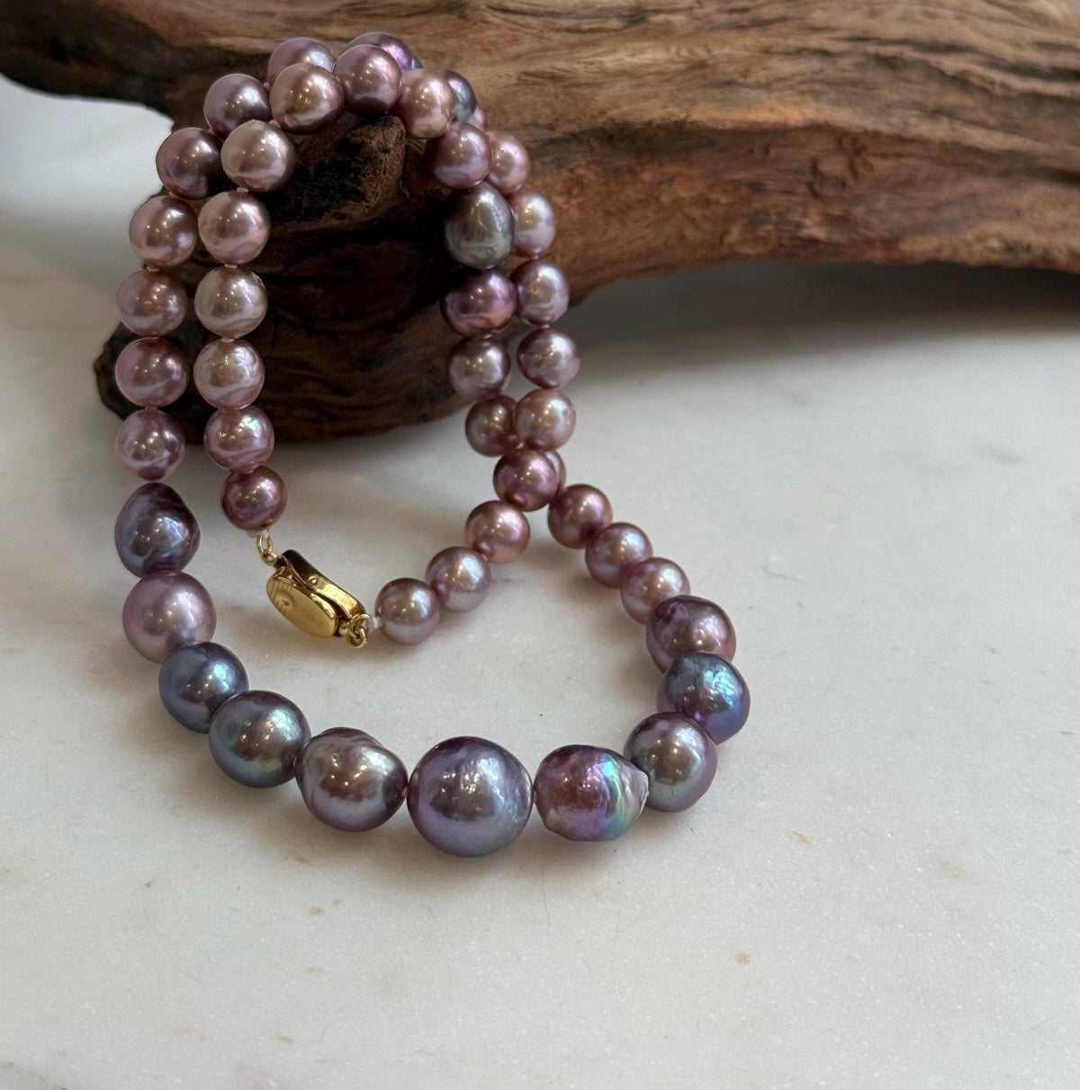 purple pearls necklace strand