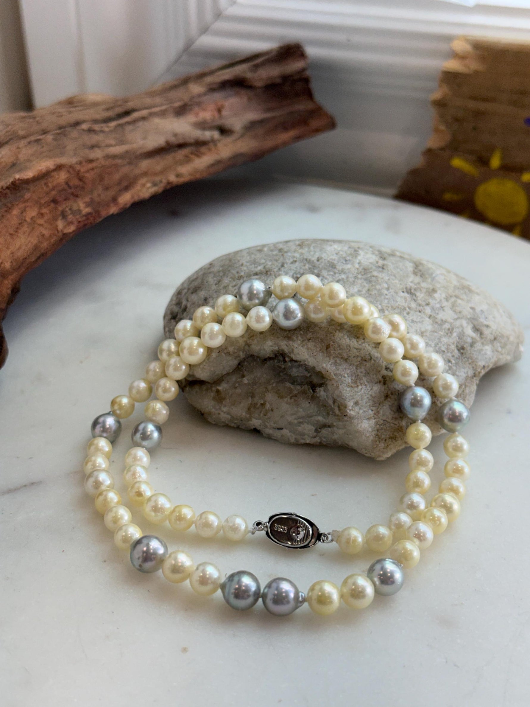 gold ocean pearls necklace