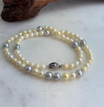 Akoya ocean golden silver pearls necklace strand