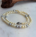 Akoya ocean golden silver pearls necklace strand