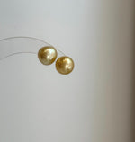 deep tea gold south sea golden ocean pearls earrings studs