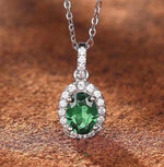 vivid green lab emerald sterling Silver Moissanite pendant