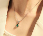 vivid green lab emerald sterling silver Moissanite pendant