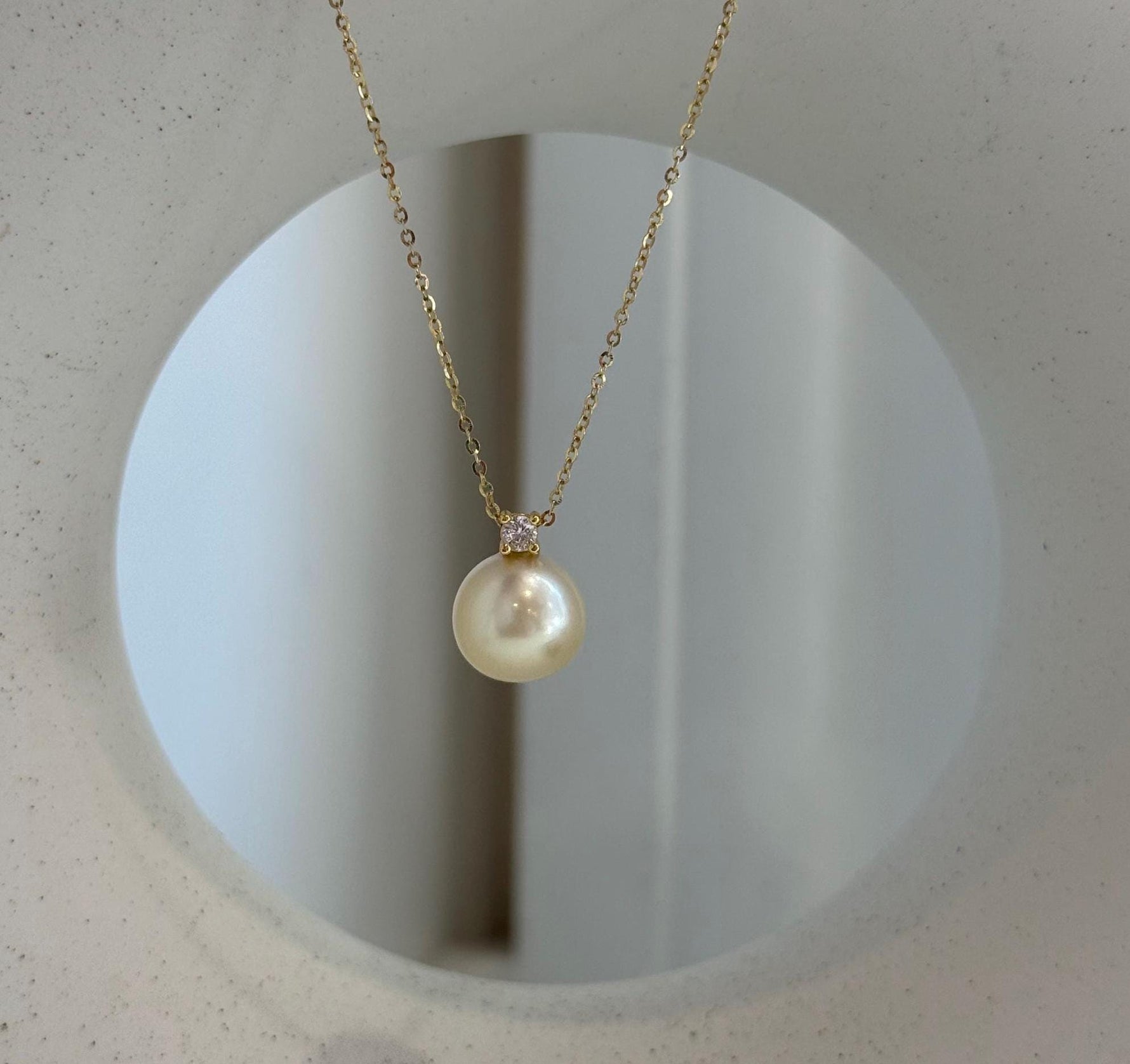 Elly’s 10.8mm South Sea Golden Ocean Pearl Pendant: Extreme luster, 1.4cm high, S925 Silver Vintage pendant. high quality golden ocean pearl pendant for her holiday