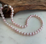 Daily office pink pearls necklace strand for her