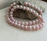 pink pearls necklace strand for her