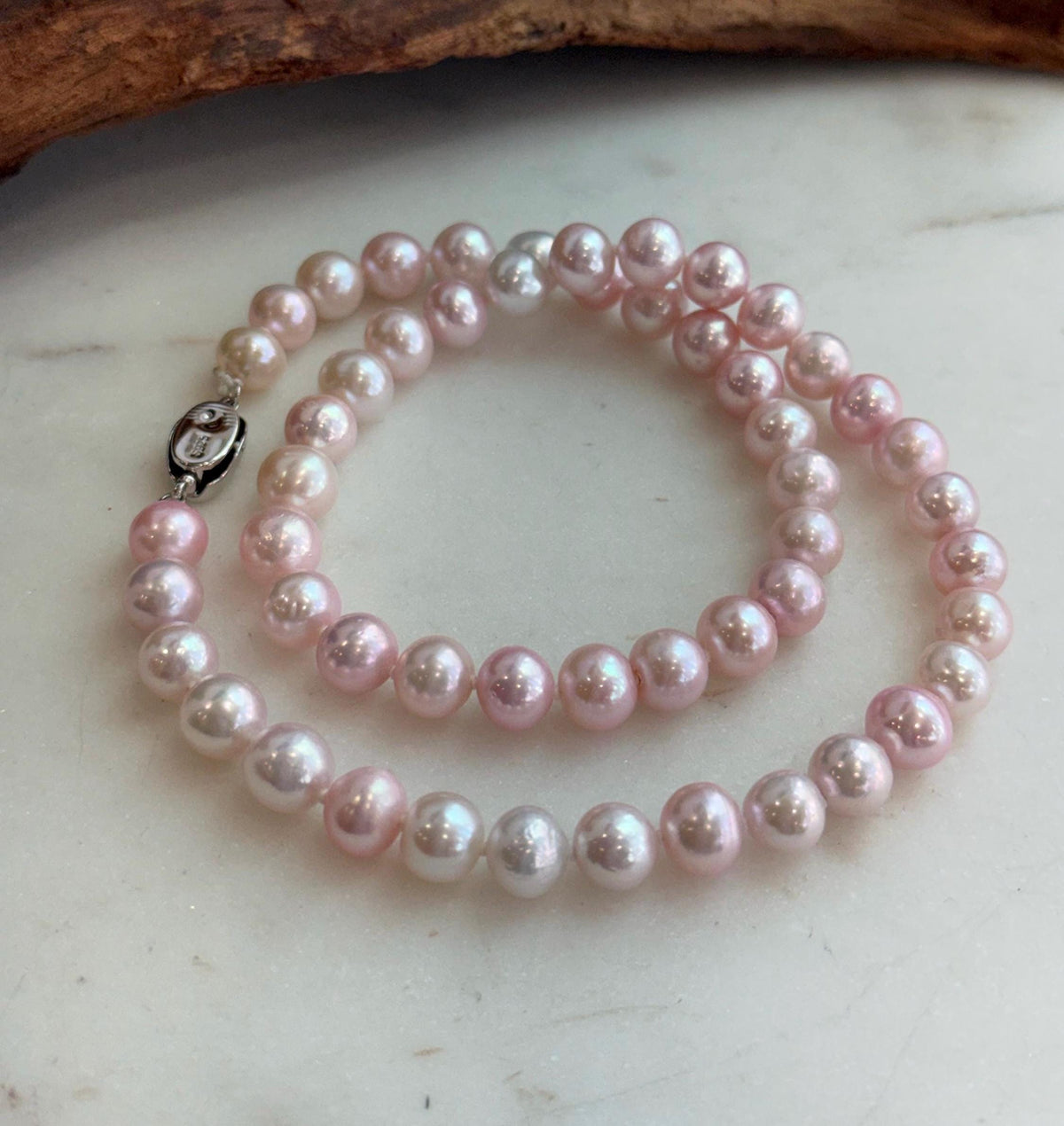 pink pearls necklace strand for her