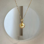 south sea deep tea golden pearl 18k gold pendant for her graduation