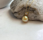 south sea deep tea golden pearl 18k gold pendant for her