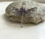 purple pearl cool fancy daily dragonfly brooch