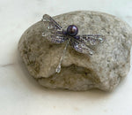 purple pearl cool fancy daily dragonfly brooch