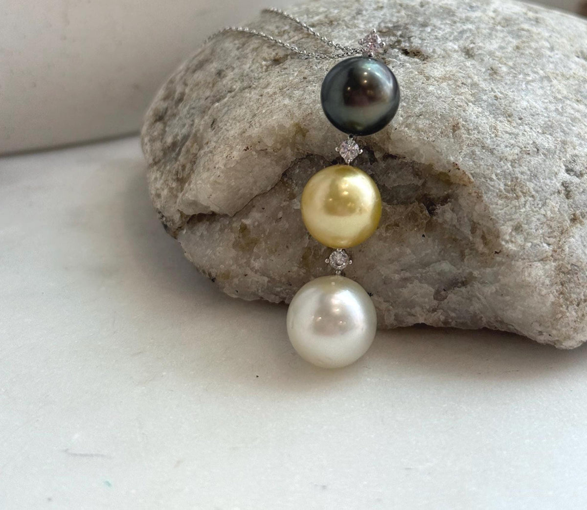 tri south sea ocean pearls pendant for her anniversary