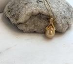 Elly’s 11.3mm South Sea deep Tea Gold ocean Drop Pearl Mermaid pendant: Extreme luster mirrored. 2.3cm high, S925 silver high quality golden pearl  pendant.