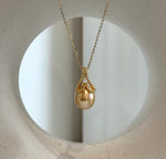Elly’s 11.3mm South Sea deep Tea Gold ocean Drop Pearl Mermaid pendant: Extreme luster mirrored. 2.3cm high, S925 silver high quality golden pearl  pendant.