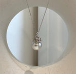 Elly’s 11.3mm Australian ocean white silver pearl cool Pendant: Extreme luster, 2.2cm high, S925 silver pendant.