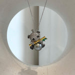 Elly’s 10.4mm Tahitian platinum Ocean Panda Brooch Pendant 2in1: Extreme Luster mirrored, 2.2x2.3cm