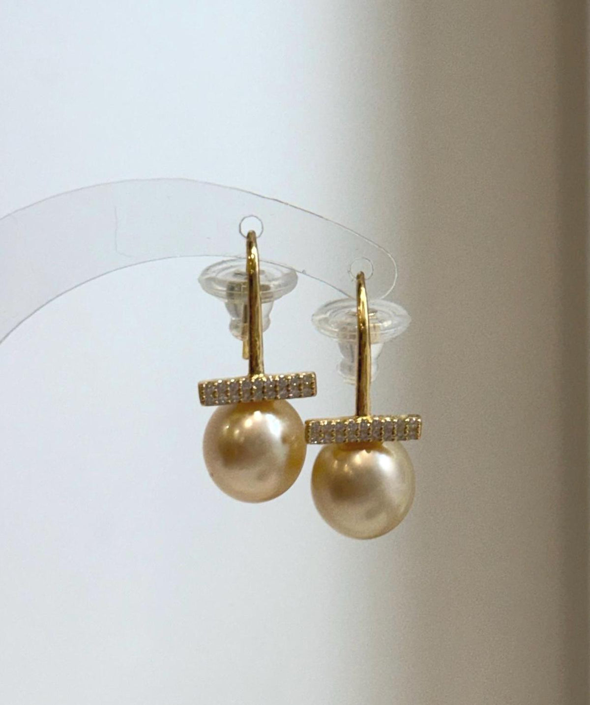 Elly’s 10mm Genius South sea deep gold ocean Pearls Earrings hooks: Extreme luster, 2.5cm high, S925 silver cool earrings.