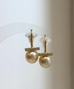 Elly’s 10mm Genius South sea deep gold ocean Pearls Earrings hooks: Extreme luster, 2.5cm high, S925 silver cool earrings.