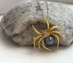 Elly’s 10.1mm Tahitian platinum Ocean Spider Brooch Pendant 2in1: Extreme Luster mirrored, 3.5x3.5cm