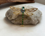 Elly’s 9.6mm Tahitian platinum hunter Ocean dragonfly Brooch Pendant 2in1: Extreme Luster mirrored, 6.2x4.5cm, no chain.