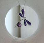 Elly’s purple Pearl Dragonfly Brooch pendant 2in1: Extreme luster mirrored, 8.8mm