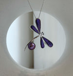 Elly’s purple Pearl Dragonfly Brooch pendant 2in1: Extreme luster mirrored, 8.8mm