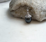 Elly’s 10.8mm Genius Tahitian black platinum Ocean Pearl Pendant: Extreme luster mirrored, 2.2cm high, S925 silver minimalist pendant.