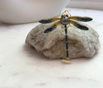Elly’s 10mm Tahitian peacock green Ocean Dragonfly Brooch Pendant 2in1: Extreme Luster mirrored, 6x7.5cm