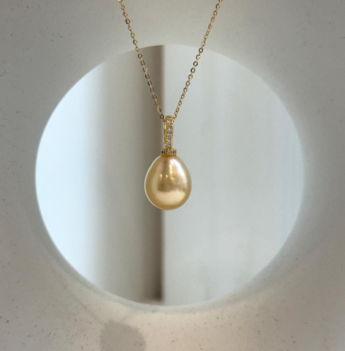 south sea golden ocean pearl sterling silver with 18k gold plated minimalist pendant for her anniversary