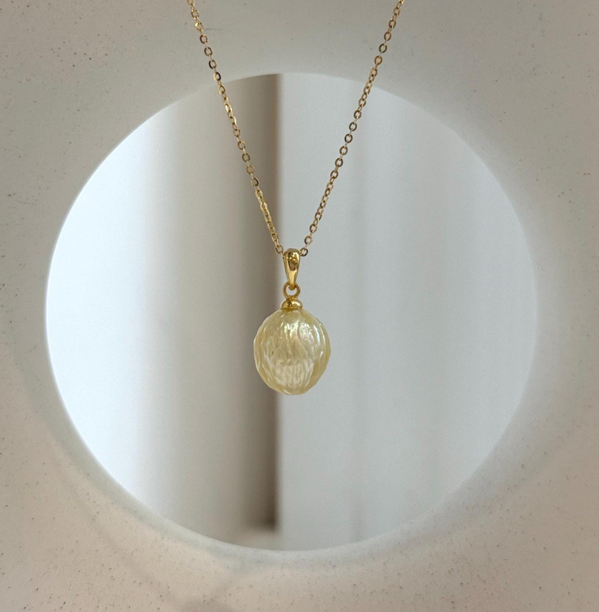 south sea golden carved ocean pearl s925 silver pendant for her