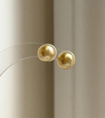 south sea deep tea golden ocean pearls S925 silver earrings studs