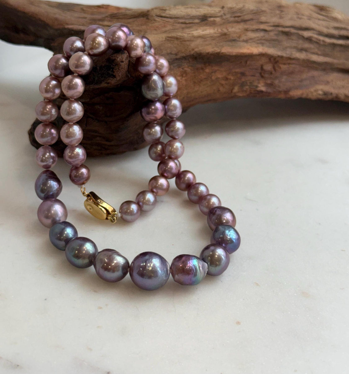 purple pearls necklace strand