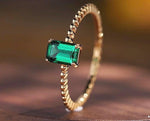 lab emerald sterling silver ring
