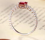 lab ruby gemstone Sterling silver ring