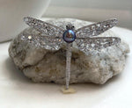 Elly’s Edison Purple blue  Pearl Dragonfly Brooch Pendant 2in1: Extreme luster mirrored, 8.9mm, 7x5cm, no chain.
