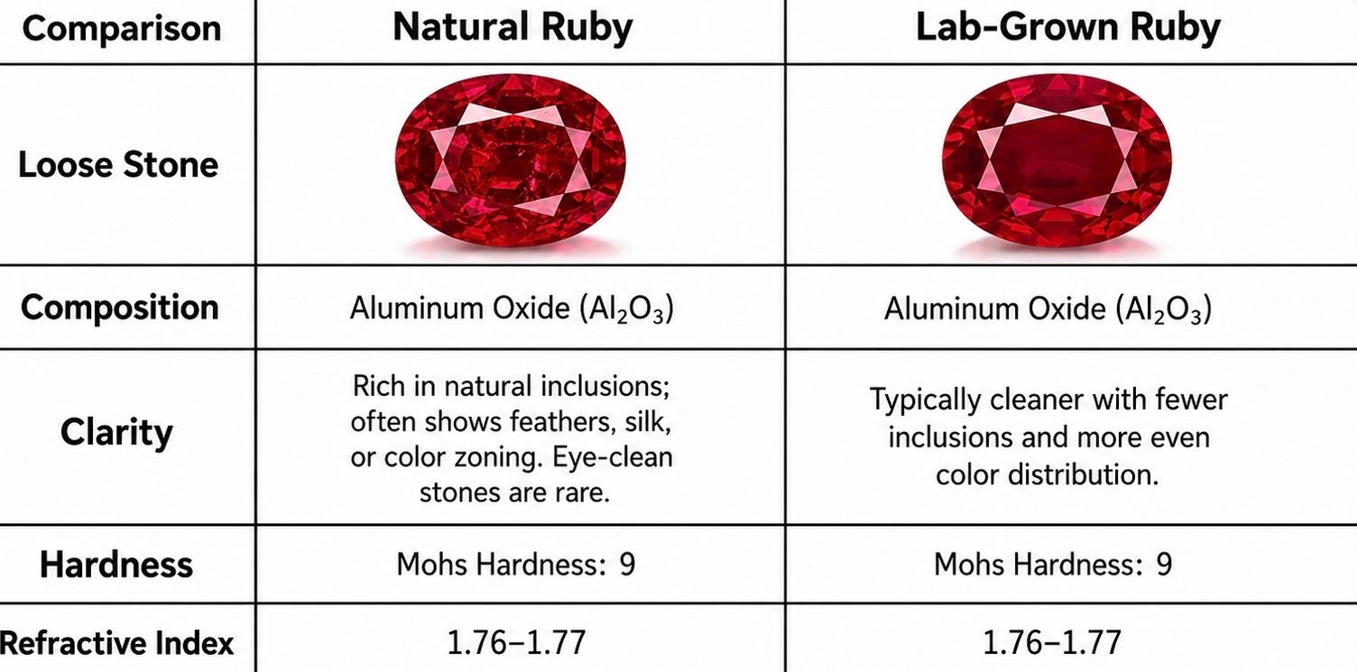 Lab Ruby 4-Prong Gemstone Earrings Studs| 1.2ct/pc 7x5mm | Pigeon blood | Solid S925 Silver with 18K Gold plated Earrings.