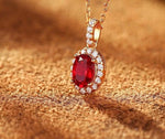 lab ruby gemstone sterling silver pendant