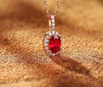 lab ruby gemstone sterling silver pendant