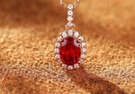 lab ruby gemstone sterling silver pendant