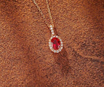 lab ruby gemstone sterling silver pendant