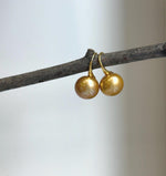 Elly’s 11.7mm Edison deep gold Pearls Earrings hooks: Extreme luster Mirrored, 2.2cm high, S925 silver cool earrings.
