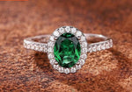 vivid green lab emerald sterling silver ring