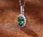 vivid green lab emerald sterling Silver Moissanite pendant