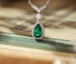 vivid green lab emerald sterling silver Moissanite pendant