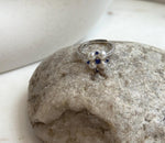 Elly’s 4pcs 4.2-4.5mm Freshwater white pearls Ring: Extreme luster mirrored, 1.1x1.1cm, S925 Silver Adjustable Ring.