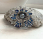 Elly’s Tahitian platinum Ocean Pearl Floral Brooch pendant 2in1: Extreme luster mirrored, 10.3mm, 5cm dia, no chain.